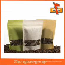 New hot zip lock stand up rice paper pouch coffee bean packaging bags